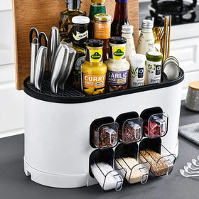 Countertop Pantry Shelf Multipurpose Storage Shelves Removable Kitchen Organizer Cabinet Plastic Spice Rack