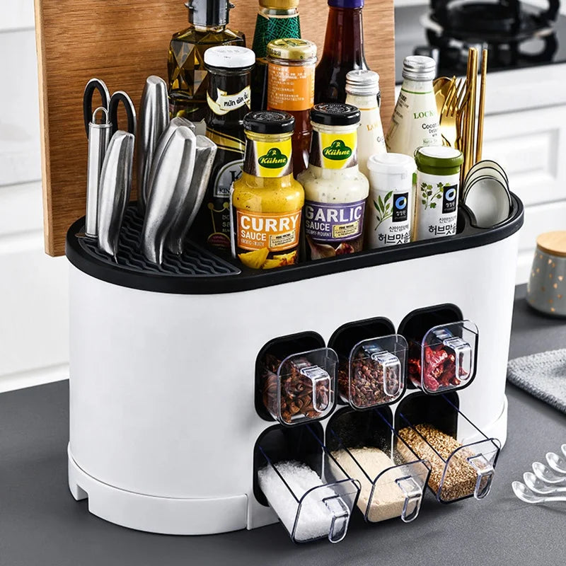 Countertop Pantry Shelf Multipurpose Storage Shelves Removable Kitchen Organizer Cabinet Plastic Spice Rack