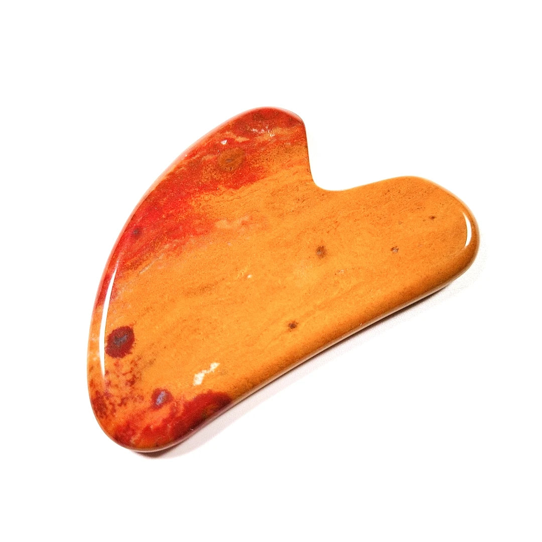 HY Natural mookaite jasper crystal heart gua sha stone face beauty equipment