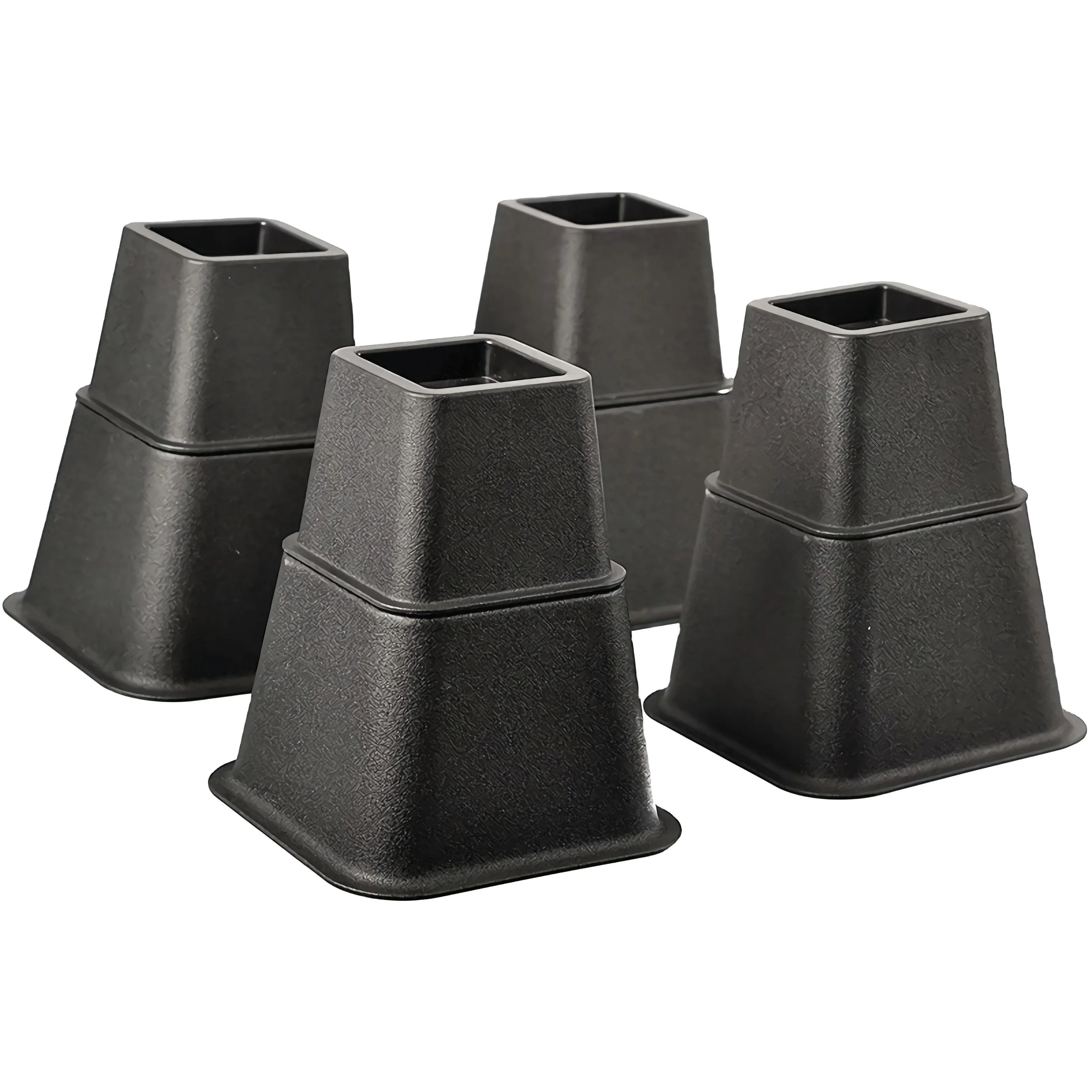 8-Piece Adjustable Heavy Duty Plastic Eco-Friendly Bed Risers for Furniture Lifts-Modern Design for Living Room Bathroom Dining