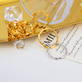 Chris April Minimalist 316L Stainless Steel PVD Plated Retro Bamboo Wavy Stacking Thin Finger Ring