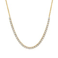 Milskye Handmade 925 Sterling Silver 18k Gold square Zircon Tennis Chain Necklace