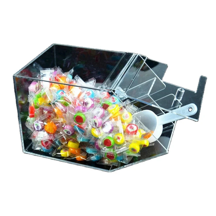 Direct Factory Custom Printed Candy Dispenser Box Wholesale Clear Acrylic/Plastic Storage Containers with Lids for Supermarket