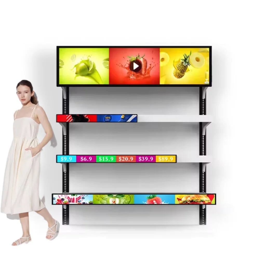 Wholesales Popular Customized Bar LCD Display Supermarket Shelf Bar Screen Stretch Bar Display