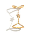 Maiou Waterproof Stainless Steel 18K Gold Plated Double Layered Star Ring for Women Fashion Jewelry Gift