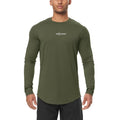 Mens Skinny Long Sleeve Shirt Autumn Spring Casual Print Sport T-Shirt Male Fitness Tee Tops Quick Dry Bodybuilding Gym Clothing