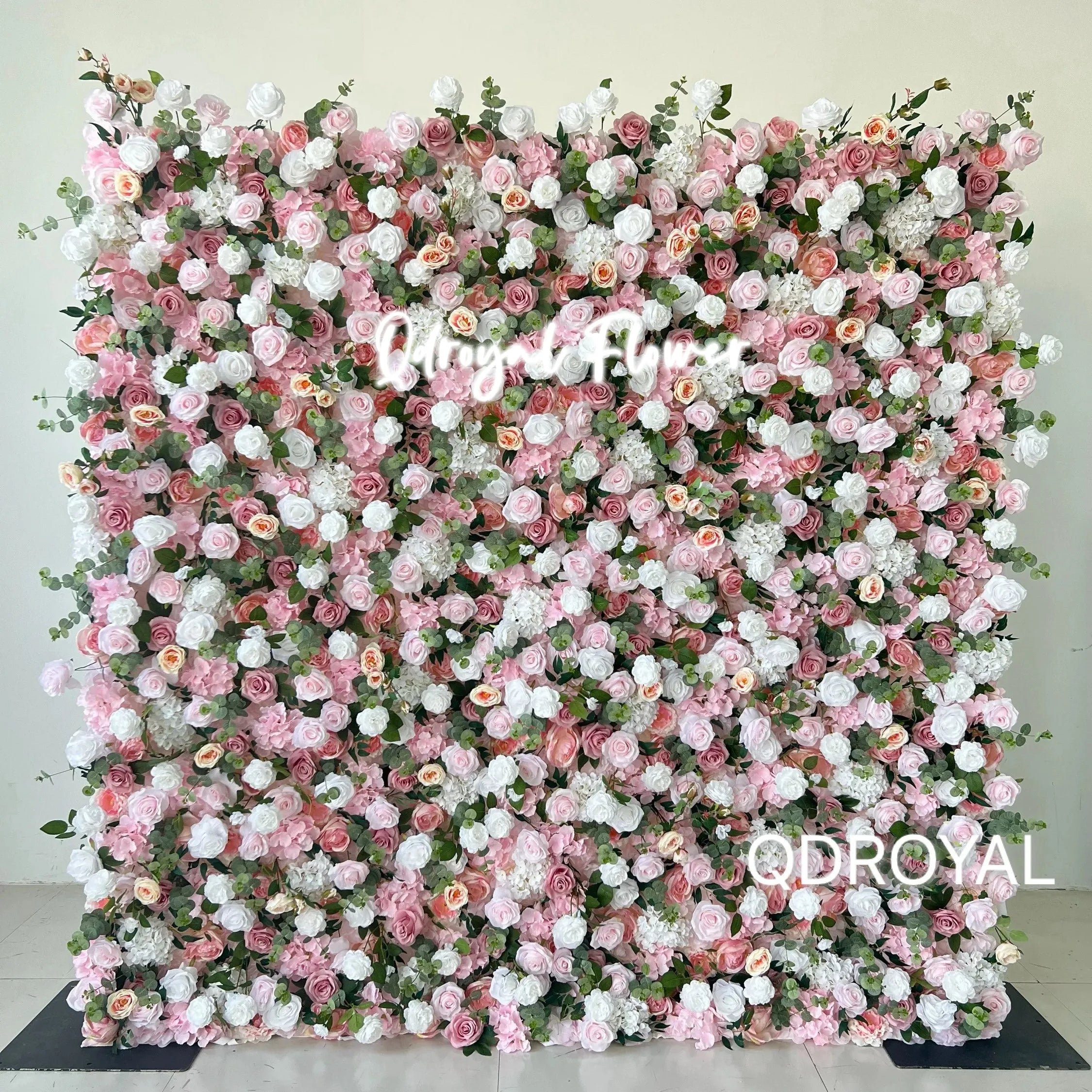 New Arrival Wholesale Artificial Flower Wall Panel Roll up Flower Wall Backdrop Fabric Flower Wall for Wedding Decoration