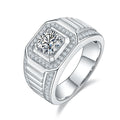 Bulk Sale Claw Setting 1 Carat Round Diamond Shape Vvs Men Moissanite Ring for Men
