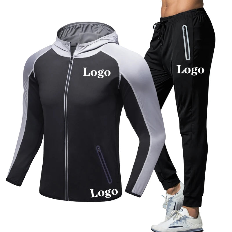 Dropshipping Jogger Suit Men Tracksuit Zipper Polyester Sweat Suit Sport Men Zip up Sports Wear Tracksuit Custom Logo Tracksuits