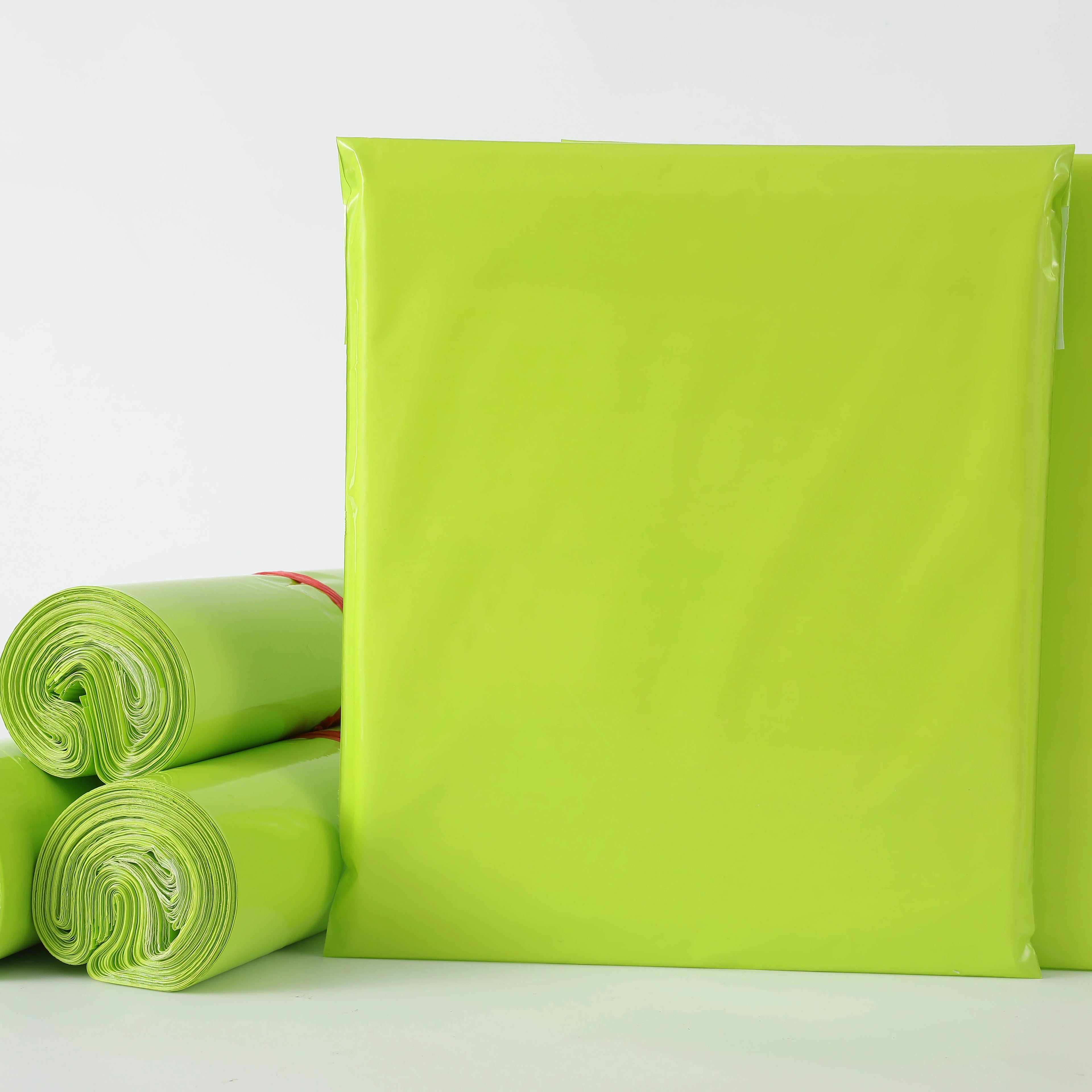 Custom Printed 15*26cm/5.9*10.2 Inch Green Polymailer Bags Biodegradable Courier Postage Parcel Mailing Shipping Envelope
