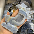 Wholesale Hand Carved Natural Agate Deoge Moon and Angel Crystal Carving Carved Crystal for Crystal Souvenir