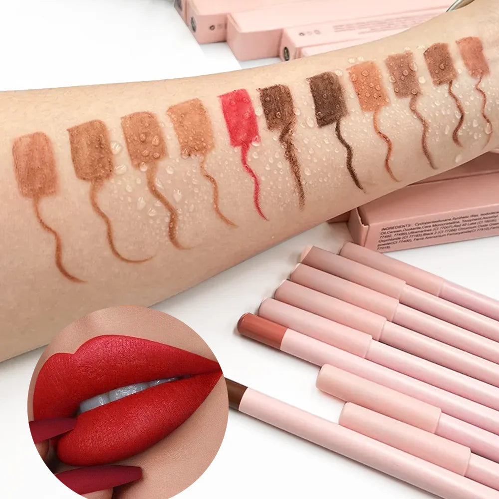New Arrivals Wholesale Private Label pink Lipliner Pencil 24 Colors Lip Liners With Boxes OEM Strong Durable Lip Liner Pencil