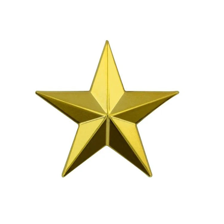 Custom 3d Star Shape Metal Lapel Pin with Gold Silver Plated