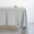Plain Dyed Light Grey Stripes Stripe Tablecloth square Nature Linen Tablecloth for Restaurant Chinese Manufacturer Hot Sale