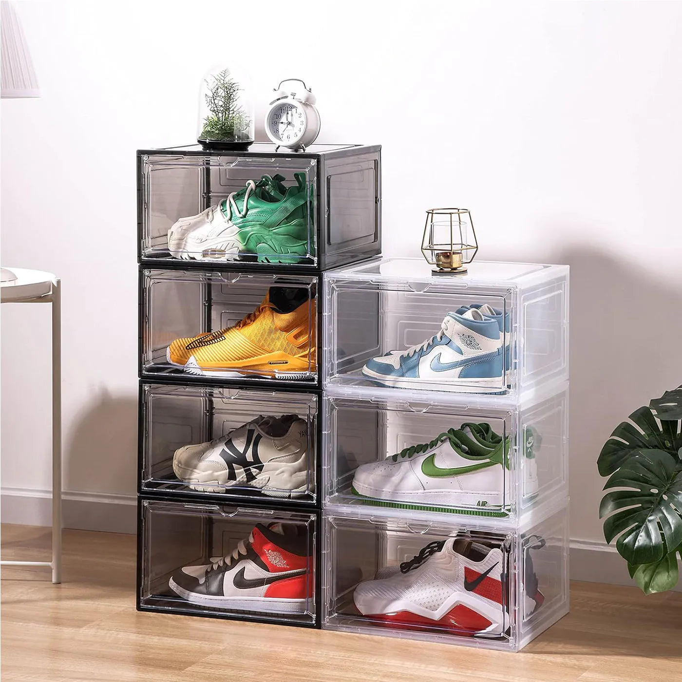 360 Clear Plastic PP Eco-Friendly Foldable Modern Professional Men's Boots Purse Hat Organizer Shoe Display Case Household