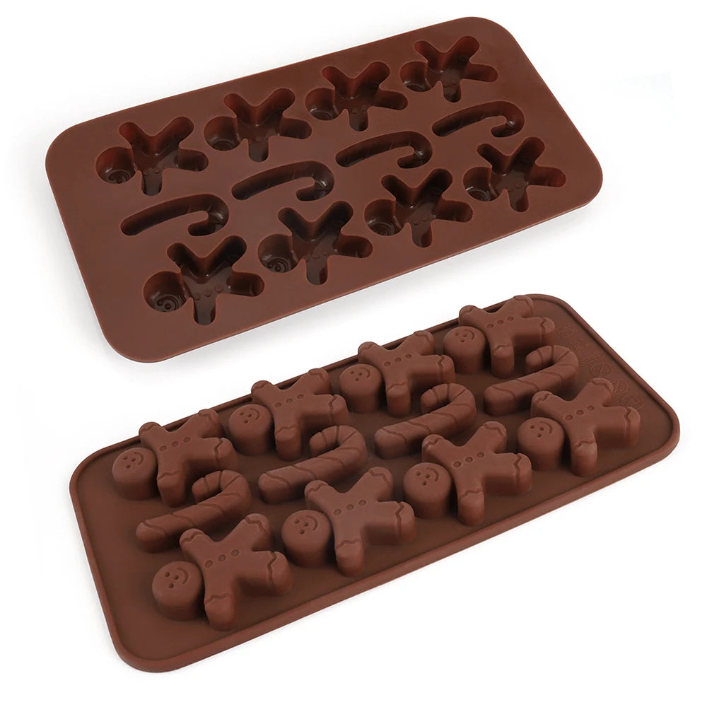 Christmas Gingerbread Man Candy Mold Silicone Chocolate Molds Silicone Bakeware Baking Tools