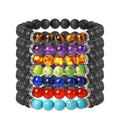 Handmade Trendy Colorful Volcano Stone Beaded Bracelet Fashion Jewelry Pearl Diamond Unisex Charm Beads Stretch Bracelet