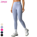Janya Custom Logo Women's Workout No Front Seam Elastic Tights Scrunch Butt Sports Gym Fitness Pants High Waist Yoga Leggings