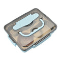 Adult Bento Lunch Box with Stainless Steel Compartments Plastic Lidded Food Containers for Work or School