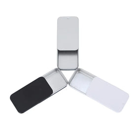 Wholesale Small Rectangle Slide Top Lid Metal Mint Solid Perfume Soap Sliding Tin Box