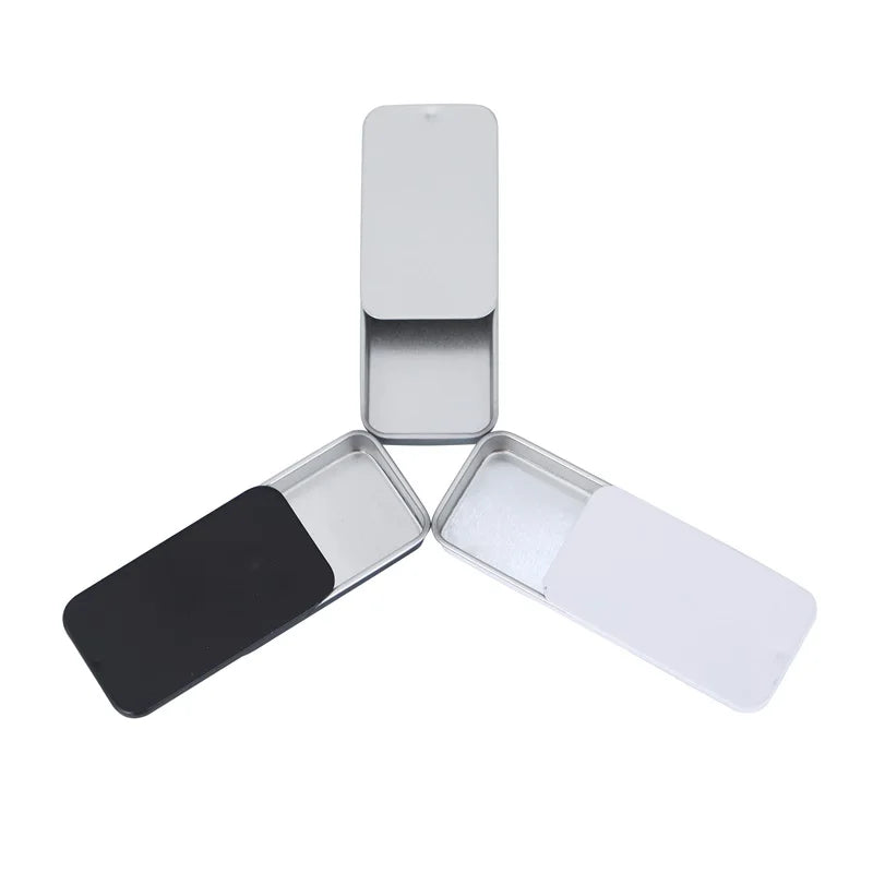 Wholesale Small Rectangle Slide Top Lid Metal Mint Solid Perfume Soap Sliding Tin Box