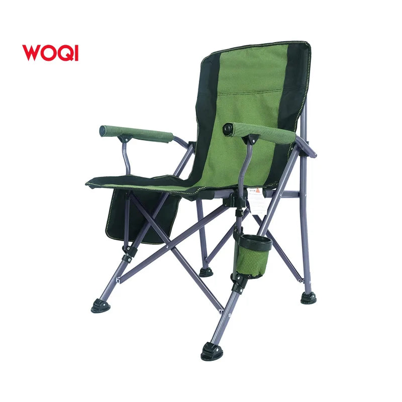 WOQI Wholesale 2025 Modern Outdoor Lightweight Foldable Portable Iron Frame Beach Chairs Camping with Bag