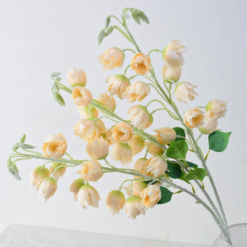 Valley Lily Eco-friendly Artificial Silk Flowers Handmade Phalaenopsis Modern Wall Mounted Fake Wind Chime Home Decor DIY