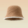 2024 New Fashion Cashmere Bucket Hat Thick Colored Edge Fisherman Cap in Winter