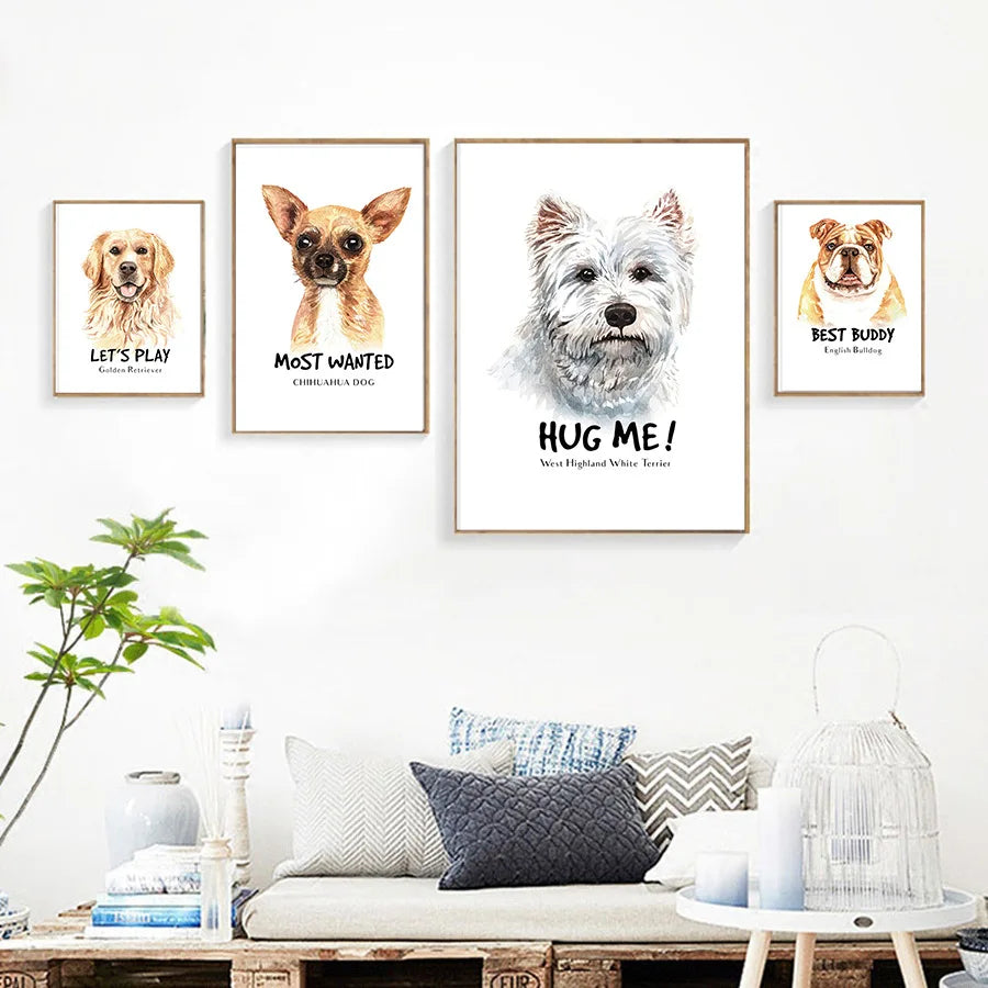 Unframed Modern Oil Nordic Canvas Art Wall Stickers HD Print Waterproof Eco-Friendly Cute Animal Paintings Living Room