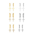 2021 Fashion Hip Hop Earring 925 Sterling Silver Cross Pendant Drop Earrings