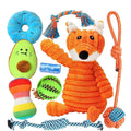 Juicepet Eco-Friendly Cotton Rope Ball Molar Dog Toy with Feather 9-Piece Set for Daily Play