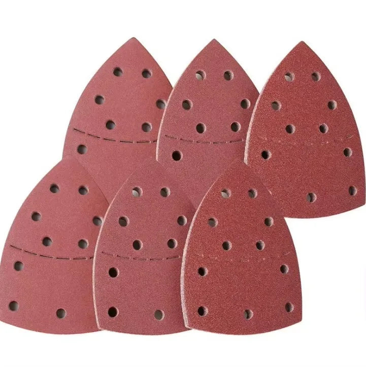 Triangular Sander Sandpaper Aluminum Oxide  Wood Working Abrasive Tool for Wood Metal Plastic Surface Sanding with 11 Holes