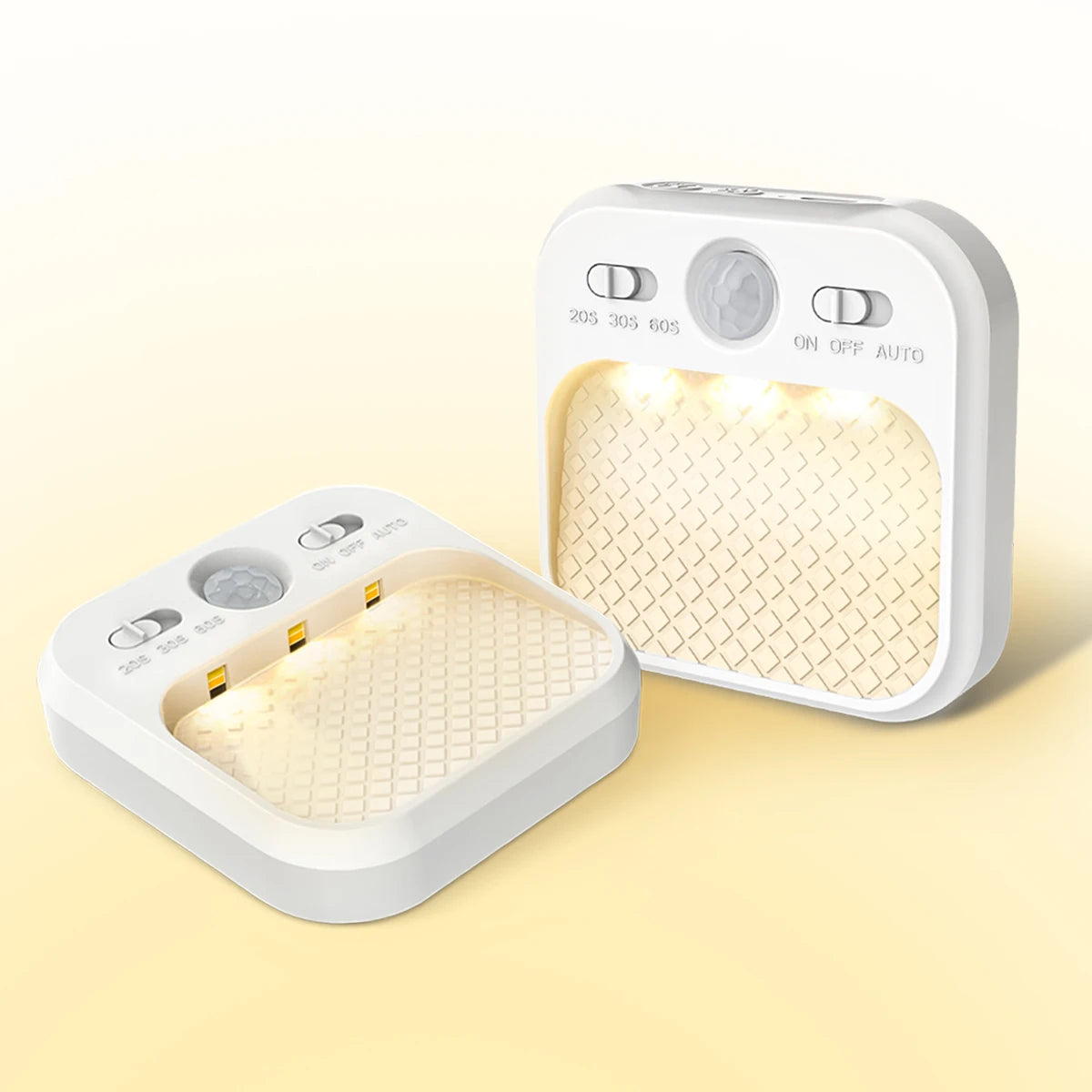 Square Three Color Indoor Wall Hanging Human Body Sensor Simple Motion Light Night Lighting Usb Charging LED Sensor Lights