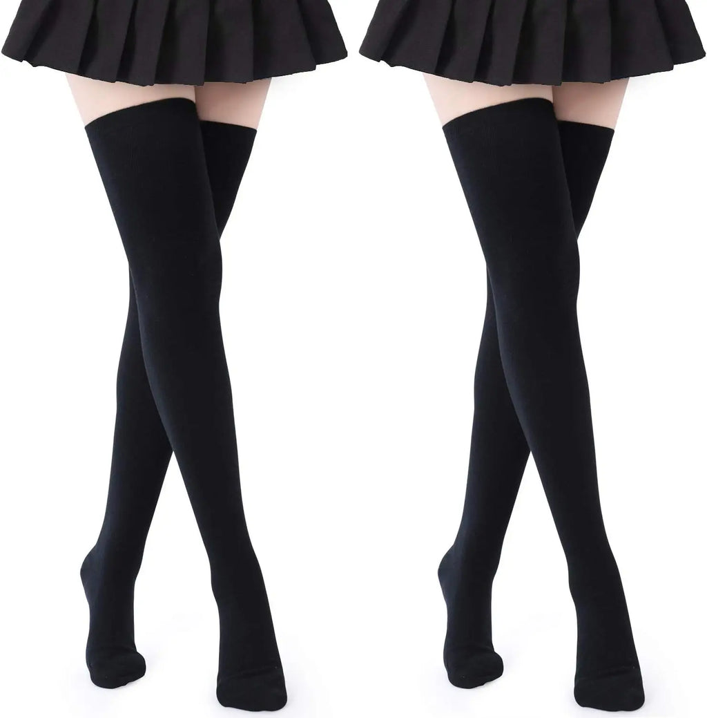Hot Selling Long Custom Logo Rainbow Colorful Christmas Festival Breathable Knitted Cotton Knee Socks School Uniform Tube Socks