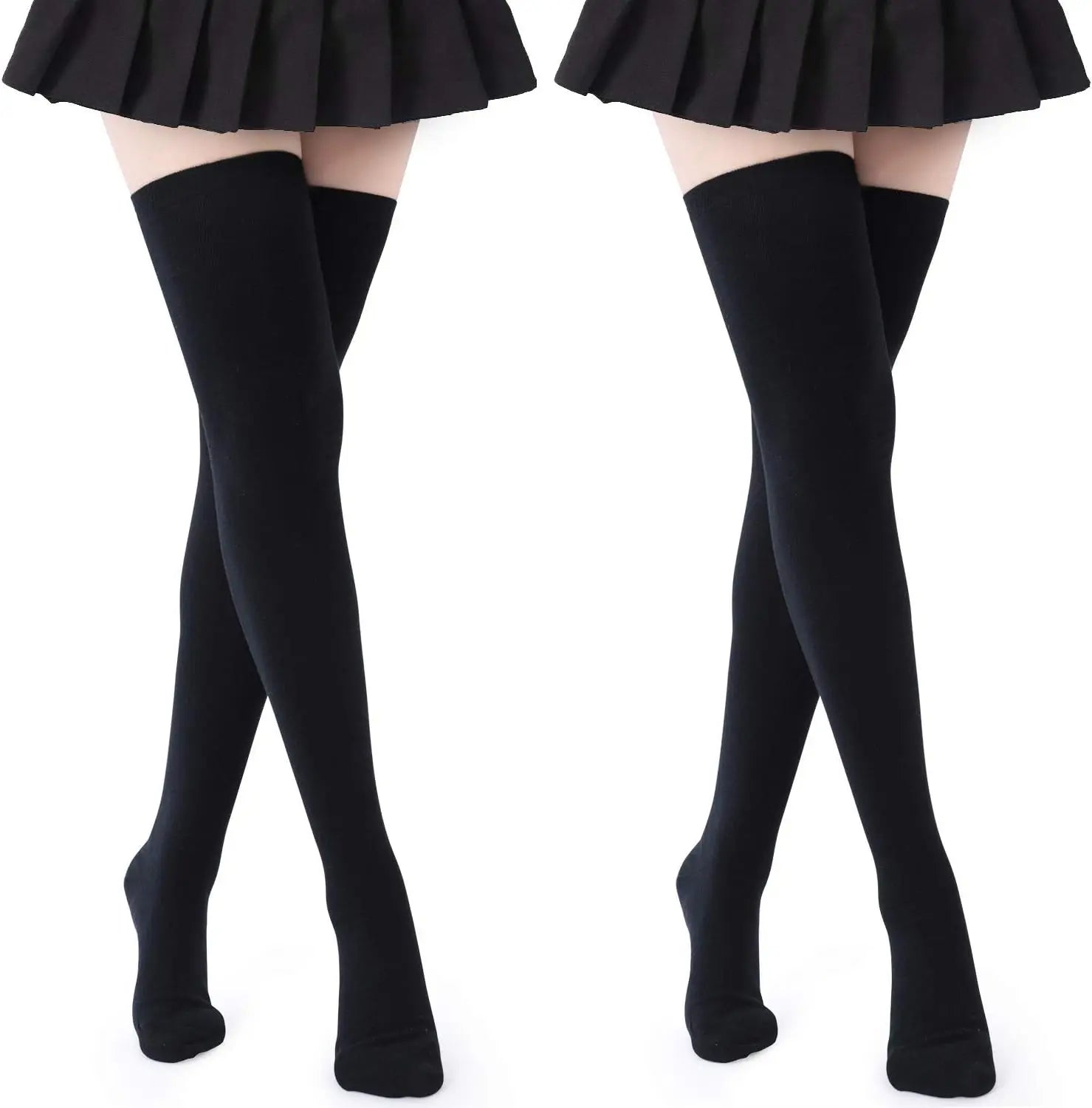 Hot Selling Long Custom Logo Rainbow Colorful Christmas Festival Breathable Knitted Cotton Knee Socks School Uniform Tube Socks
