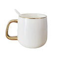2025 New Gold Handle 11oz Porcelain Mug Microwave Safe Custom Logo Sublimation Screen Printing Party Use Western Coffee Shops