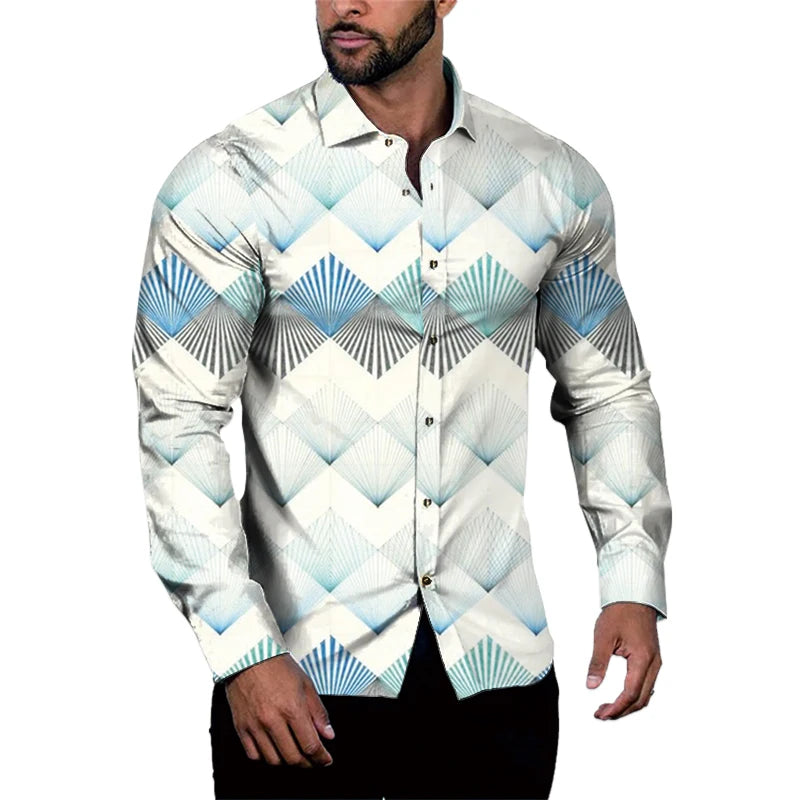 New Arrival Anti-Wrinkle Spring Full Printed Collar Hawaiian Beach Shirt for Men in Polyester