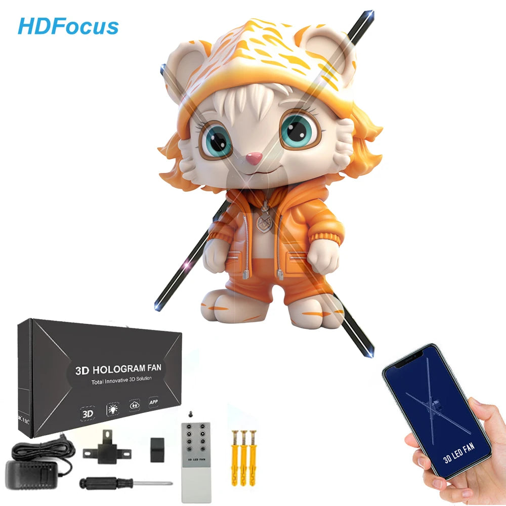 65CM High Brightness 3D Hologram Fan LED Display for Indoor Advertising Stunning Holographic Projector
