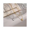 Wholesale 18K Gold Plated Double Layer Chain Multi Heart Necklace Stainless Steel Forever Love Heart Pendant Necklaces