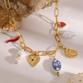 Ilona Spiral Pendant Necklace Bangle Stainless Steel Hawaii Style Gold Plated Necklace Charms for Women