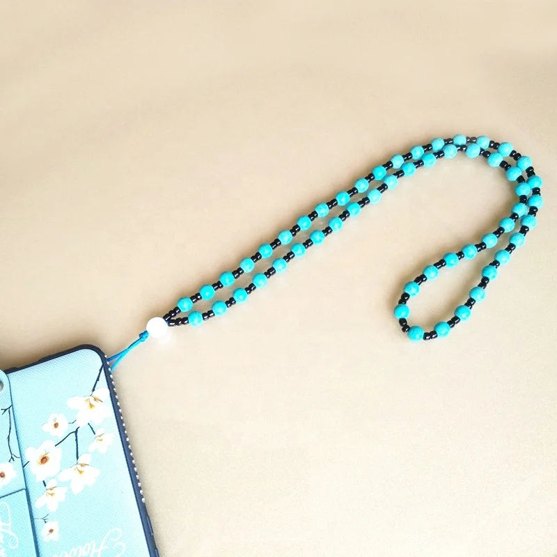 Factory Price New Mobile Phone Straps Beads Long Bracelet Pendant Peal Lanyard for Camera Cell Phone USB Music Neck Rope