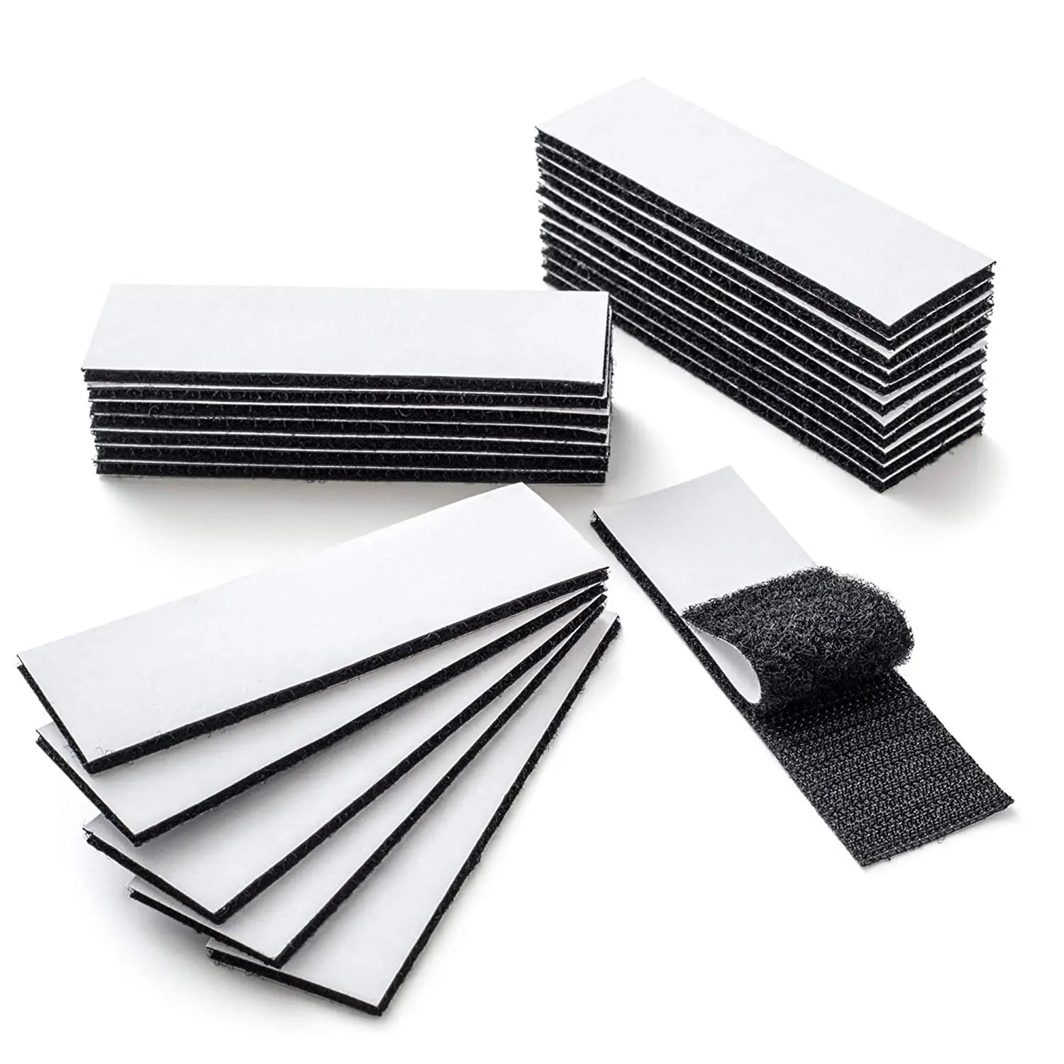 Heavy-Duty Eco-Friendly Square Cut Self-Adhesive Hook Loop Fasteners Fast Strength Sticky Back Double Sided Heat Resistant
