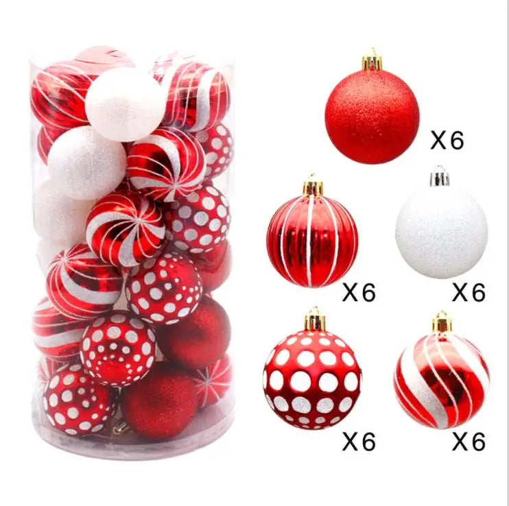 Christmas Ball Ornaments 30PCS Shatterproof Christmas Tree Ornaments Plastic Ball Decorations with String Perfect Hanging Ball