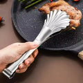 Restaurant Cooking Stainless Steel Shell Shape Food Clip BBQ Bread Steak Food Tong