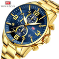 MINI FOCUS 0278 G Casual Custom Logo Watch Luxury Waterproof Quartz Watches Men Wrist Chronograph Sports Wrist Relogio Masculino