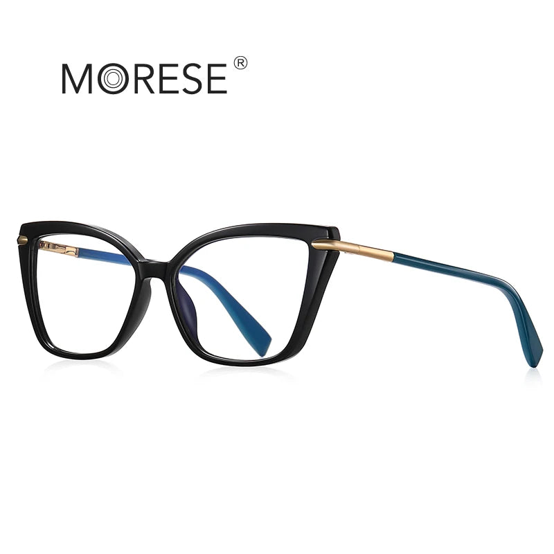 MORESE Model 2112 TR90 Metal Cat Eye Optical Frame Eyeglasses Butterfly Style with Customized OEM Logo Eyewear Ready Stock