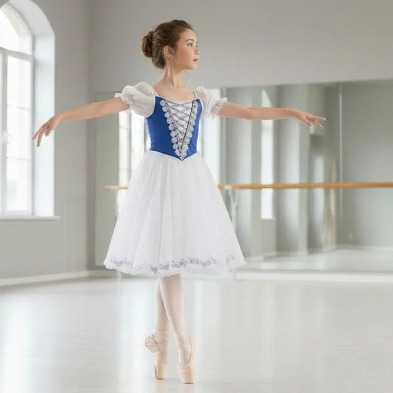Professional Ballet Romantic Tutu Long Skirt Black Red Spain Dress Adult Children's Ballet Performance Dress