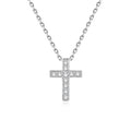 Daidan Cross Necklace Zircon 925 Sterling Silver Jesus Religious Womens Cross Necklace