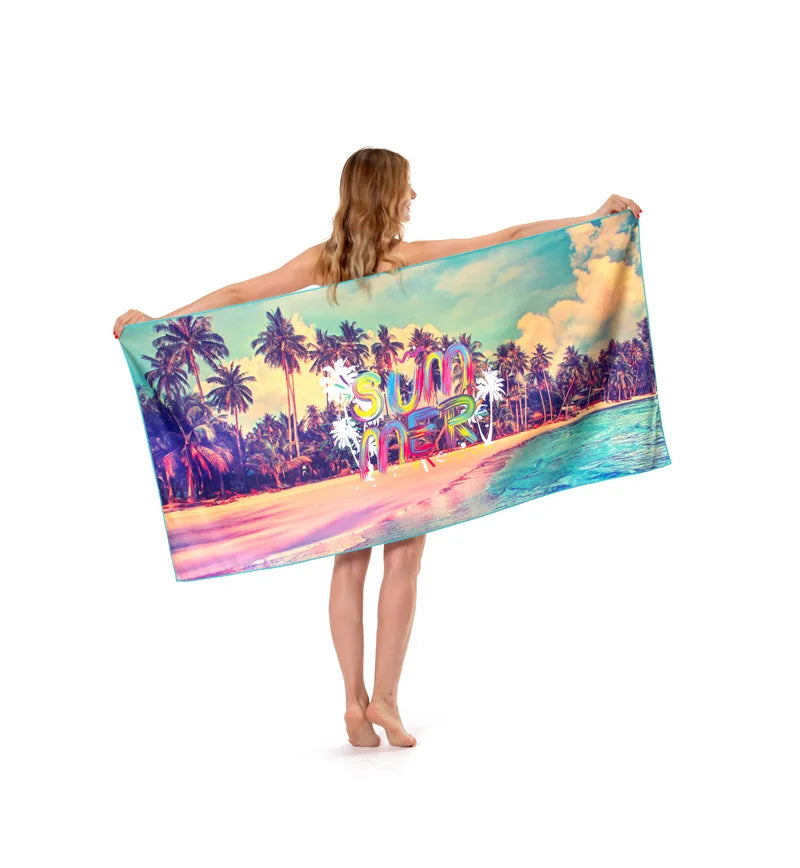 Best Selling Personalized Oversized Beach Towel Custom Printed Sand Free Quick Dry Towel Beach