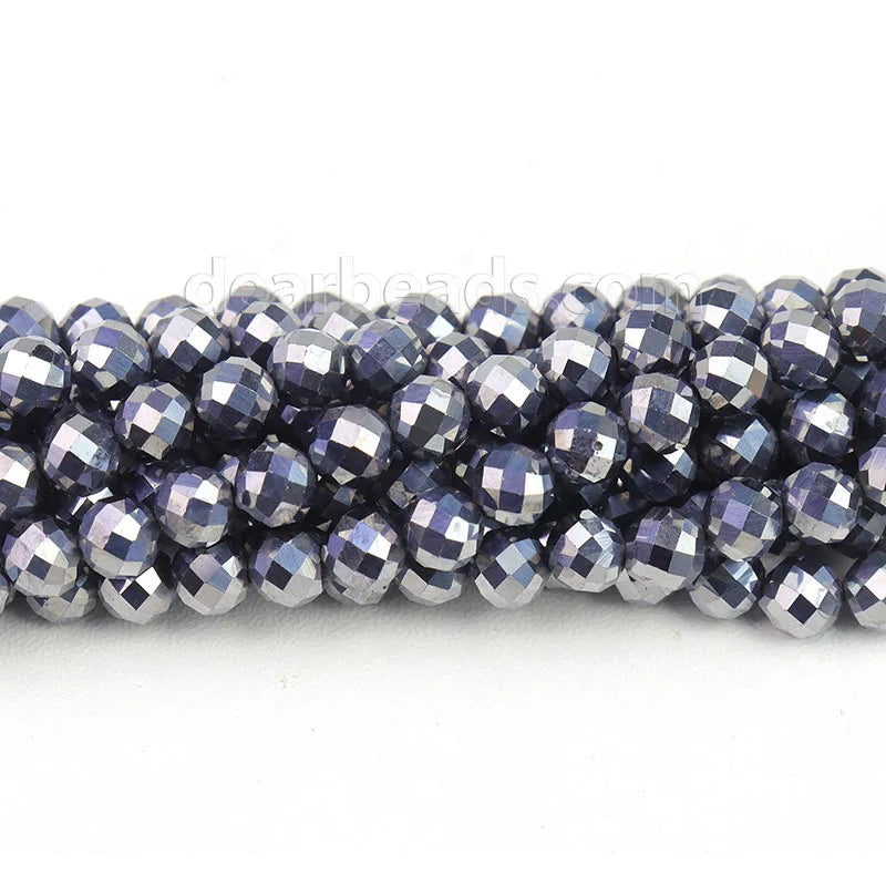 Wholesale 64 Faceted Terahertz Stone Beads Healing Energy Gem Beads for Jewelry Making 2 3 4 6 8 10 12mm 38CM